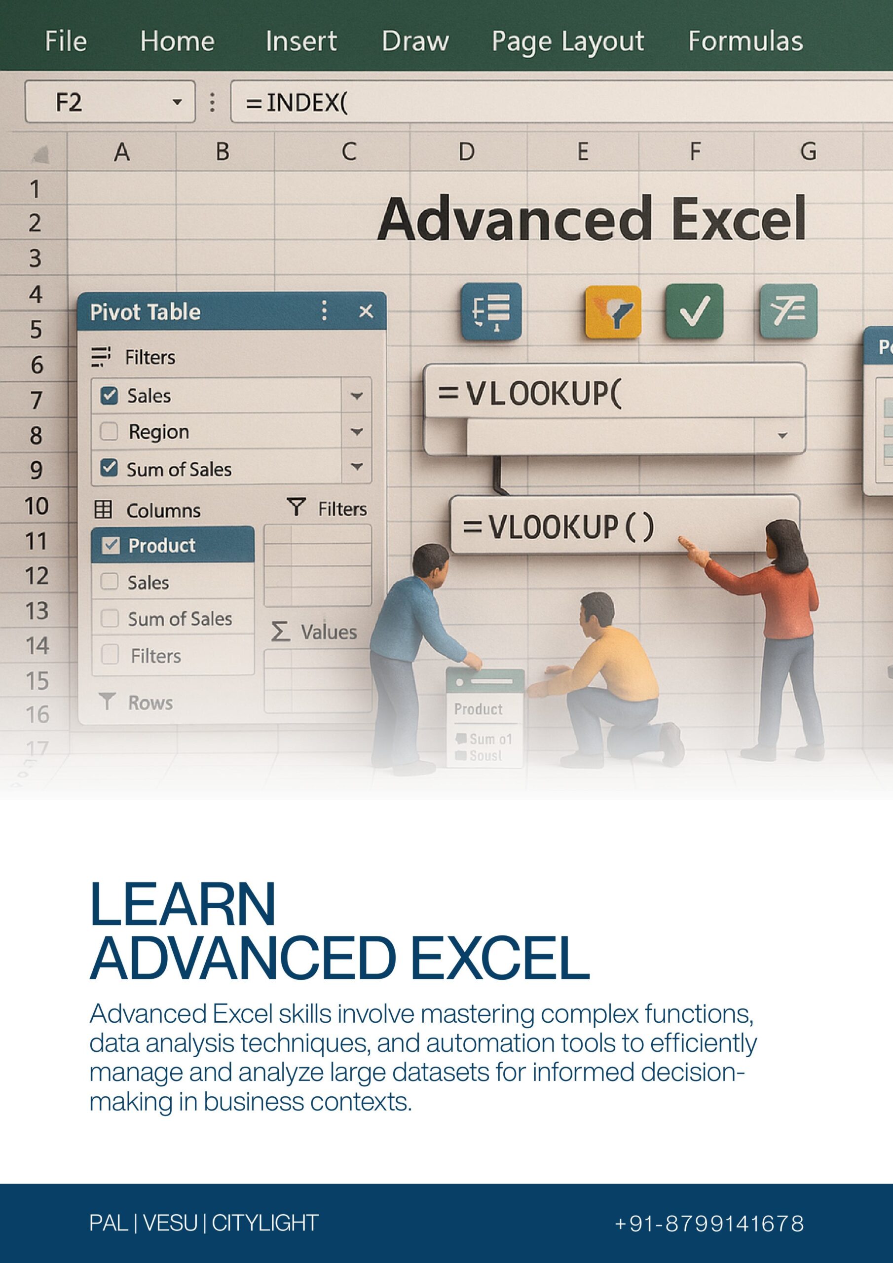 Advanced Excel skills are essential for professionals - future vision computer insritute - surat